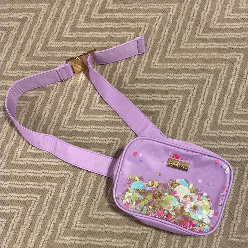Purple Sequin Belt Bag
